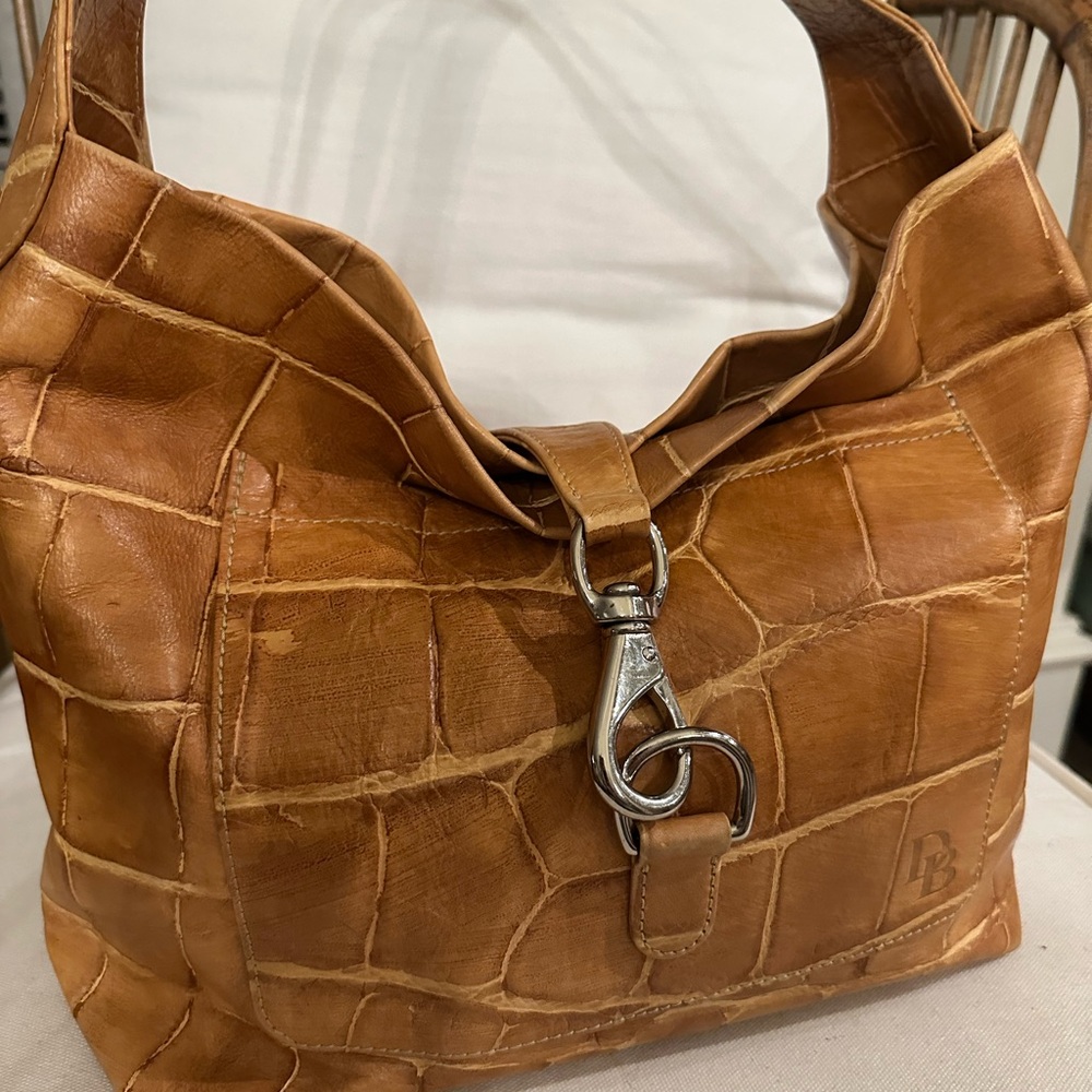 Dooney & Bourke Caramel Croc-Embossed Shoulder Bag